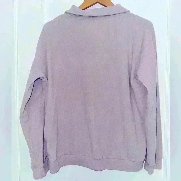 Marc NY By Andrew Marc Women's Kangaroo Pocket Ribbed Quarter Zip Pullover LARGE - Picture 3 of 5